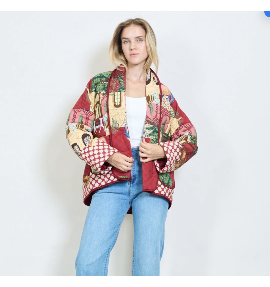 chaqueta acolchada granate