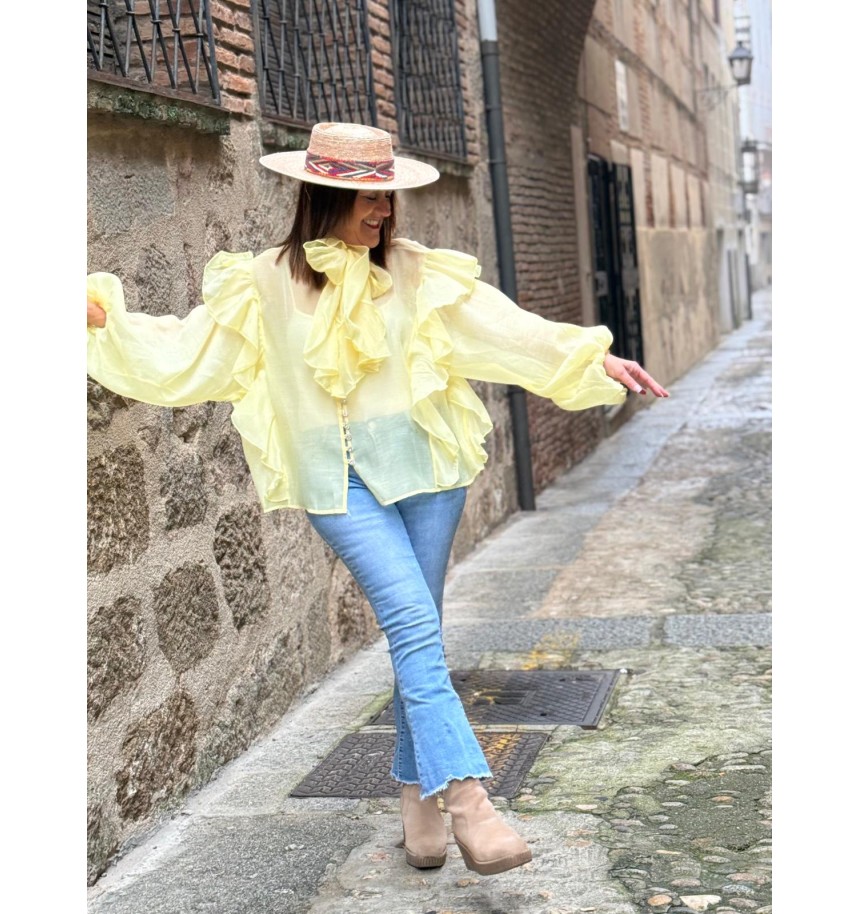 camisa camila amarilla
