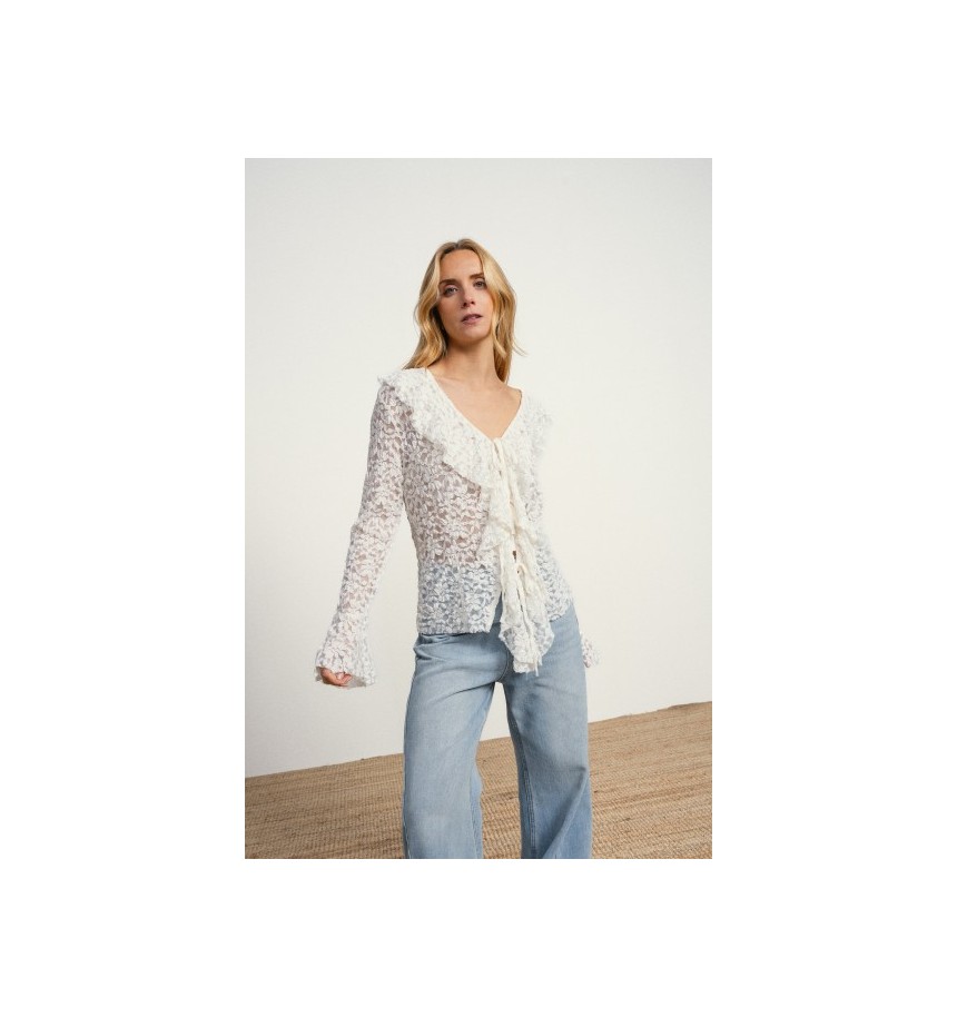 chaqueta encaje blanca