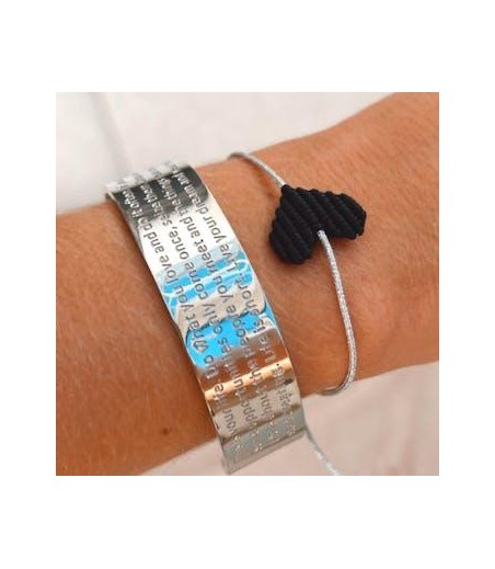 brazalete con texto love ibiza plateada Complementos